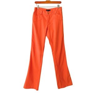 Bright Orange Wide-Legged Flared Pants